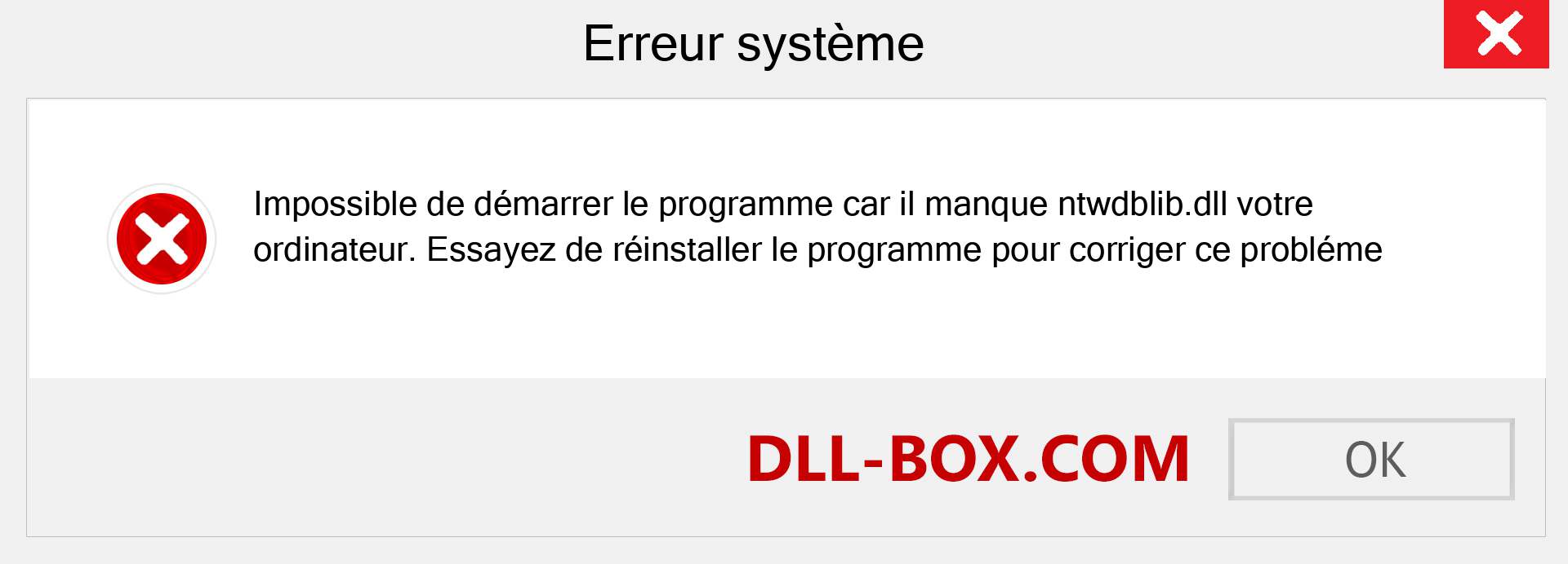 Le fichier ntwdblib.dll est manquant ?. Télécharger pour Windows 7, 8, 10 - Correction de l'erreur manquante ntwdblib dll sur Windows, photos, images